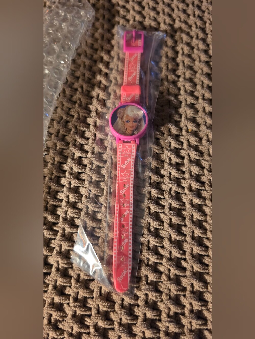 Vintage 1993 Barbie Pink Kids Watch with Doll Face